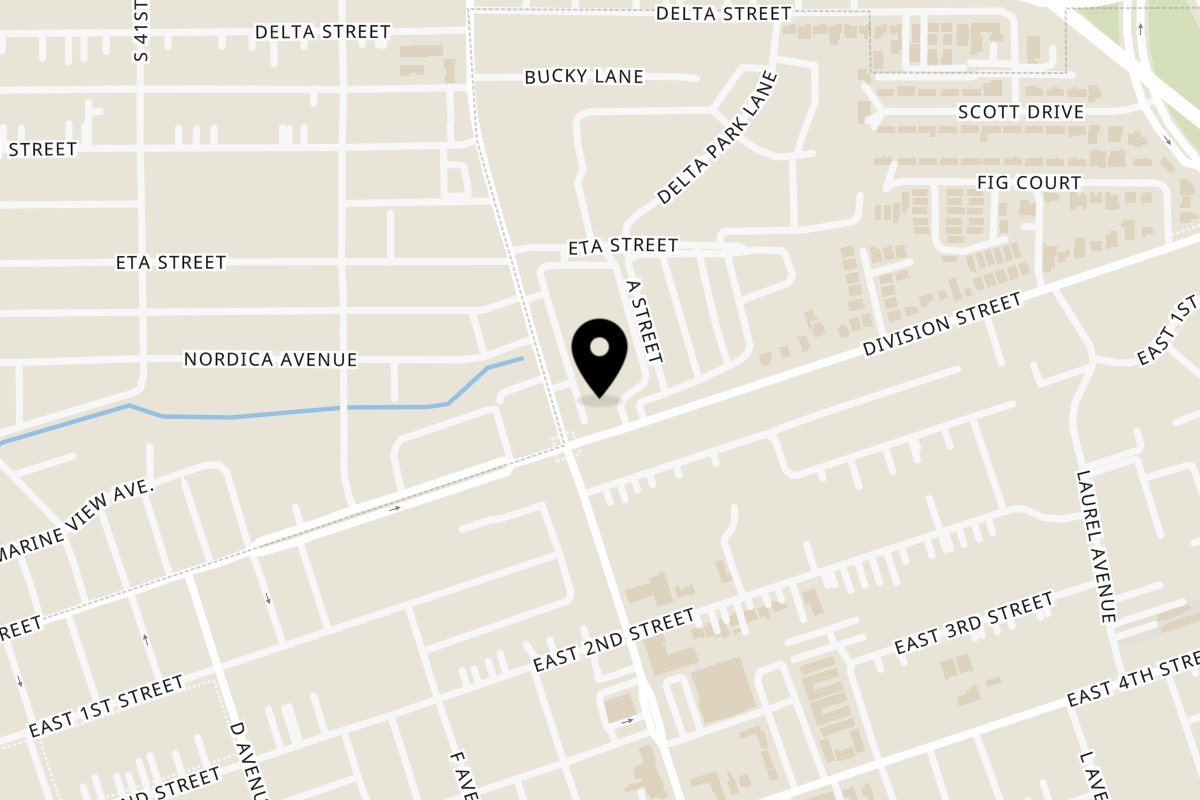 Map showing the location of Californias Taco Shop National City on 51 N Highland Ave Suite: H in National City